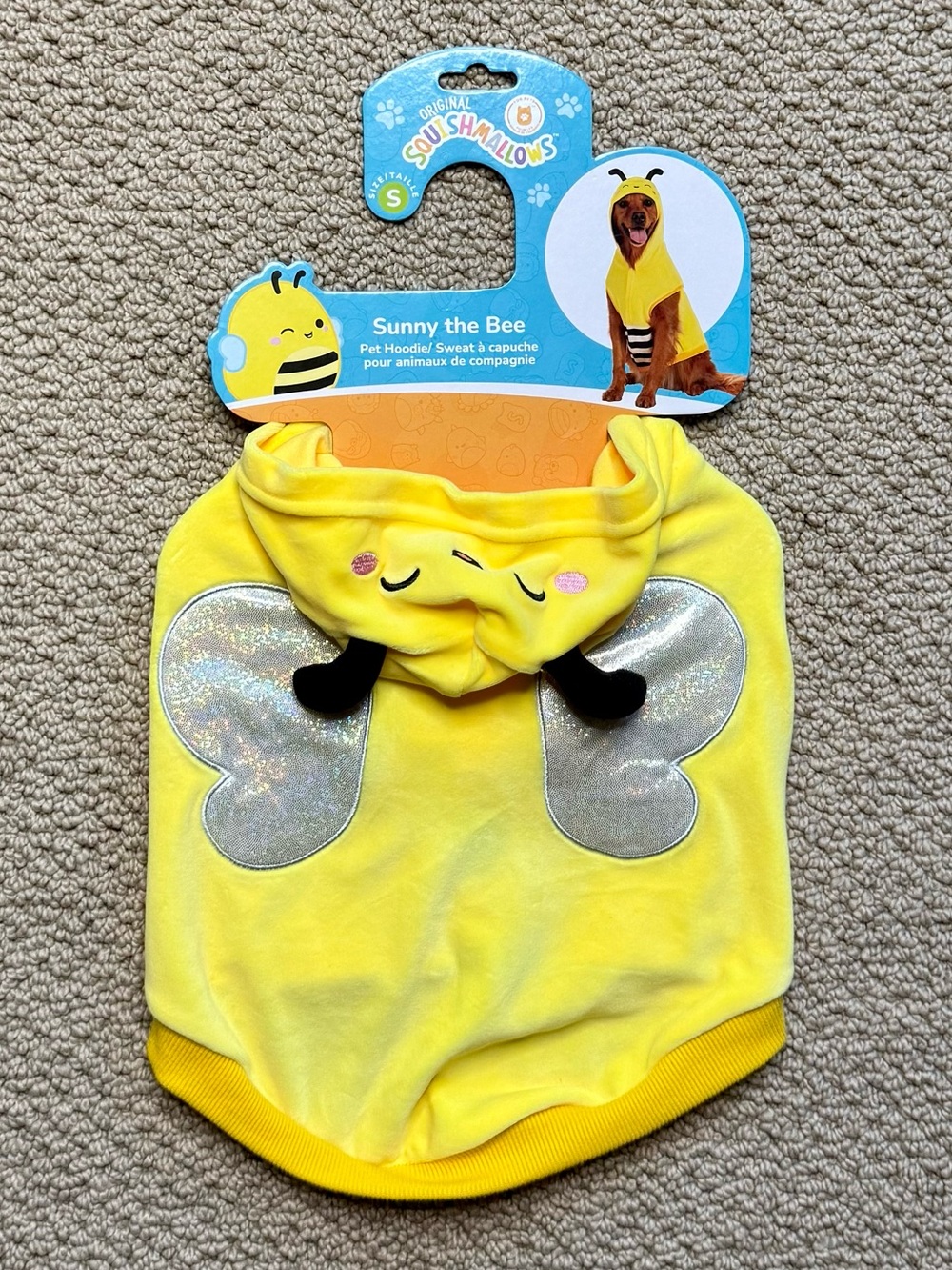 *NWT* Squishmallows Sunny the Bee Pet Hoodie Costume, Size Small
